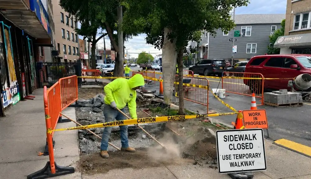 Sidewalk repair execution at 1626 Crosby Avenue, Bronx