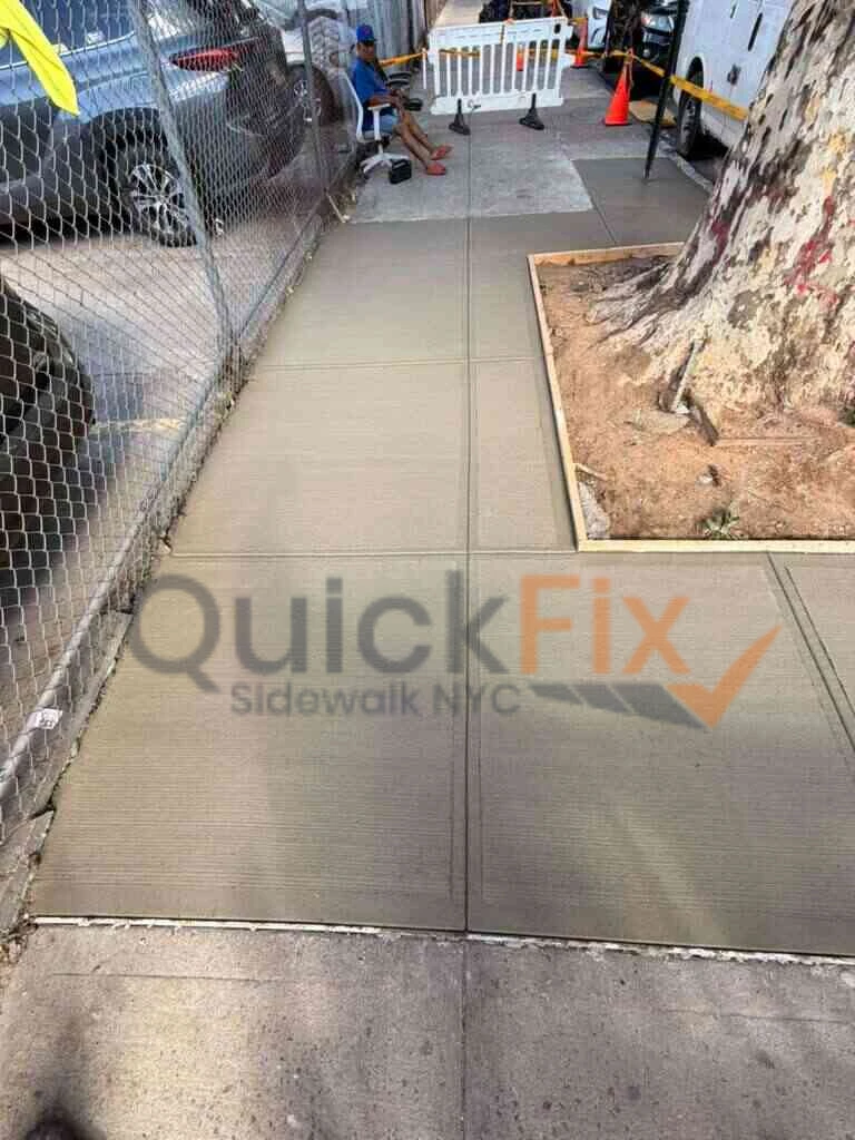 Concrete sidewalk damage caused by tree roots