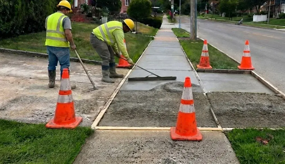 Sidewalk repair execution at 69-03 226th St, Oakland Gardens
