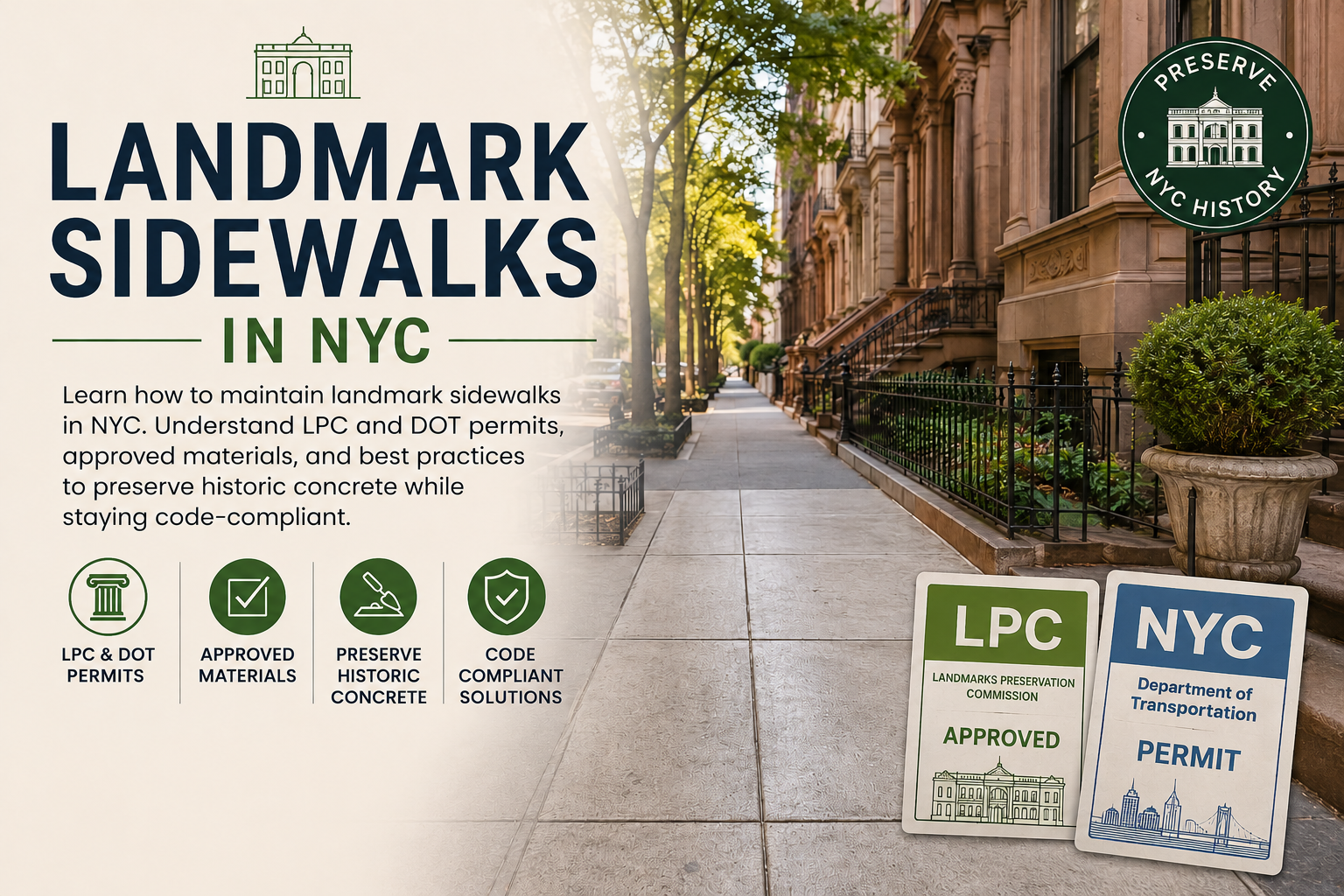 picture of repaired sidewalk in New York City