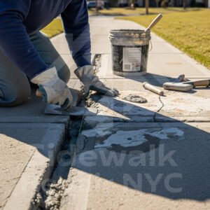 fixing cracks in sidewalk