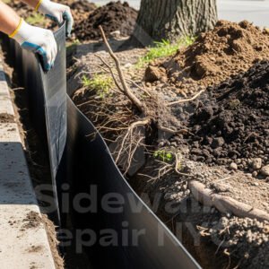 installing a root barrier to stop root growth